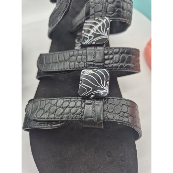 Vionic Women's Sandals Size 9 EU 40 Black Strappy Croc Print (191 ) - Picture 9 of 9